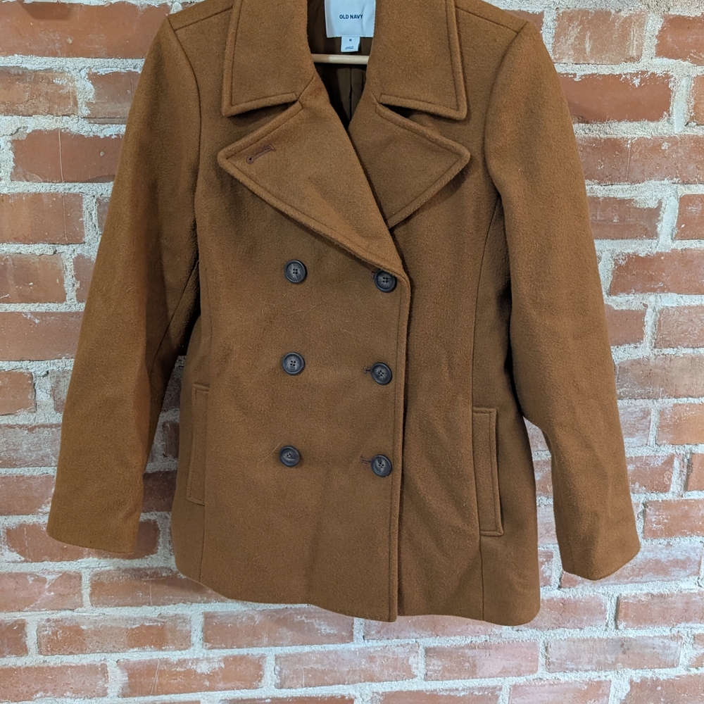 Old Navy Double-Breasted Tan Peacoat